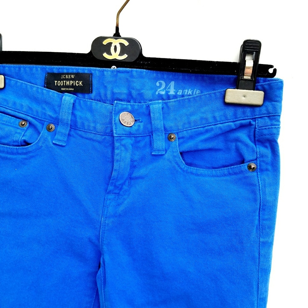 J. Crew Cobalt Skinny Ankle Jeans - Picture 3 of 4